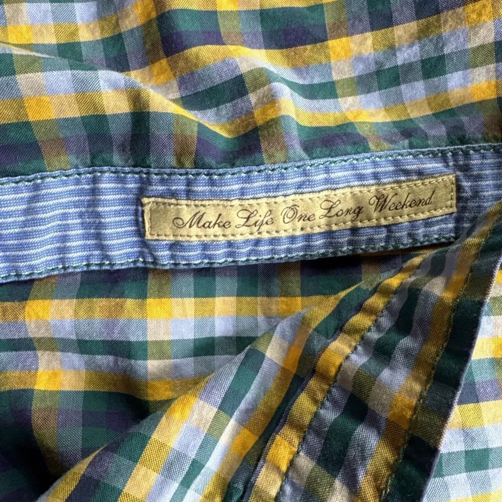 Tommy Bahama Long Sleeve‎ Colorful Button Up Shirt Small Cotton Plaid Men Adult